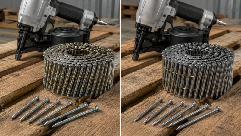 Ring Shank Coil Nails vs Smooth Shank Coil Nails