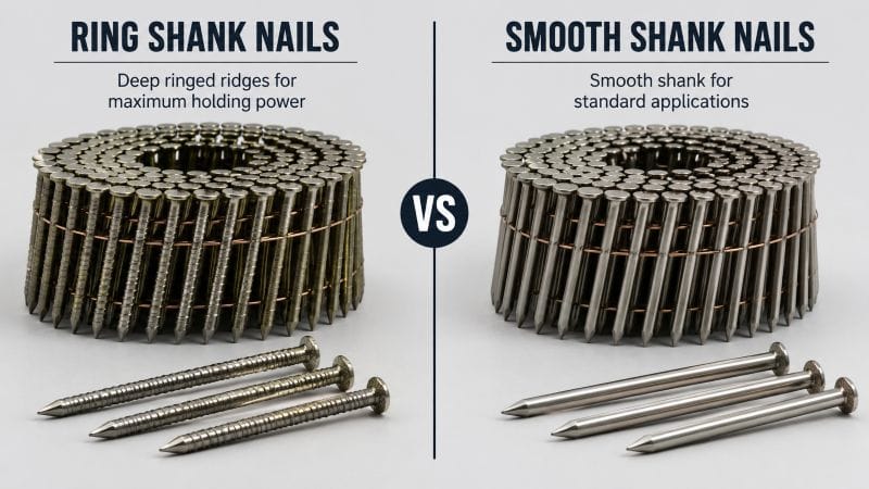 Ring Shank vs Smooth Shank Coil Nails